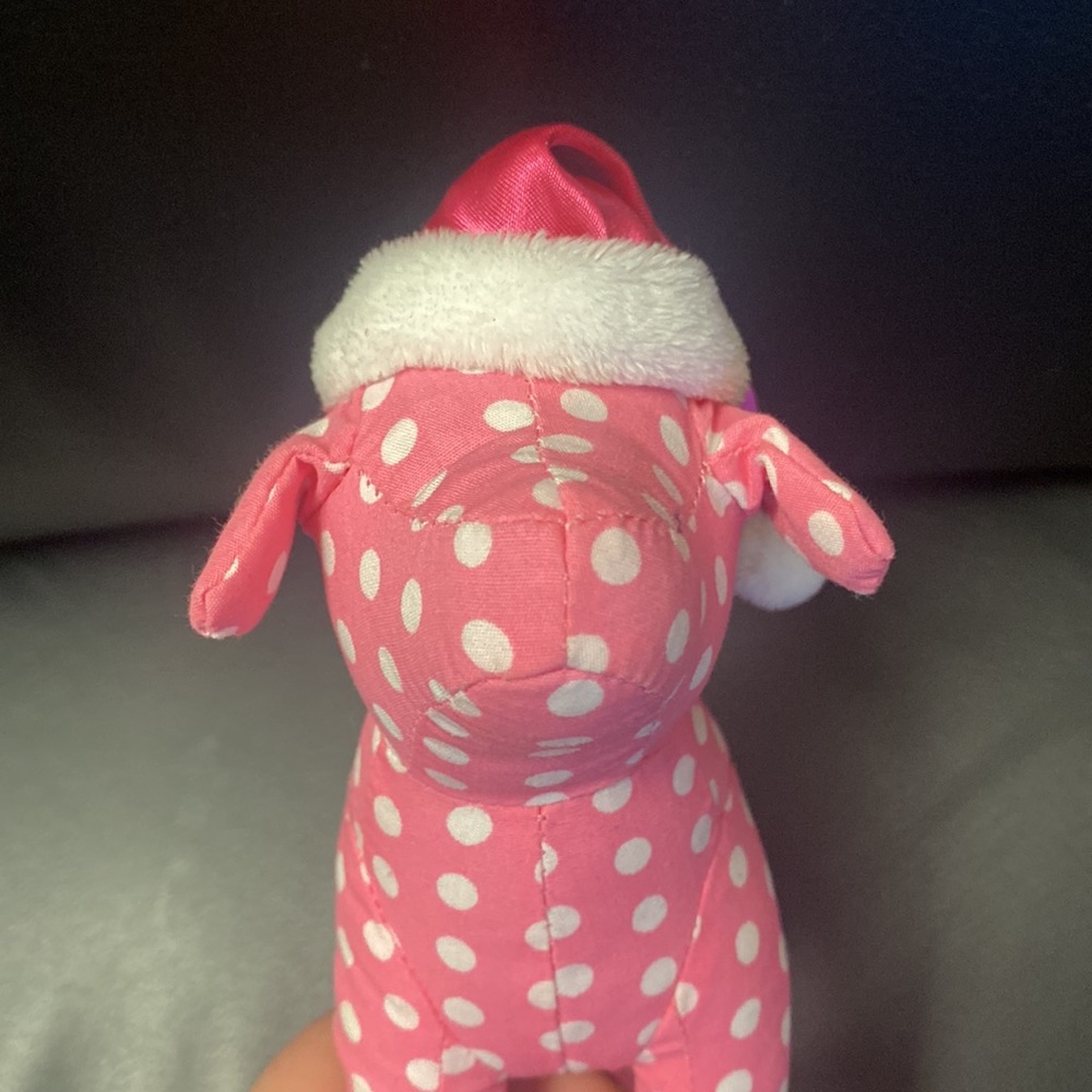 Victoria’s Secret PINK spotted Santa stuffed dog - Picture 3 of 5